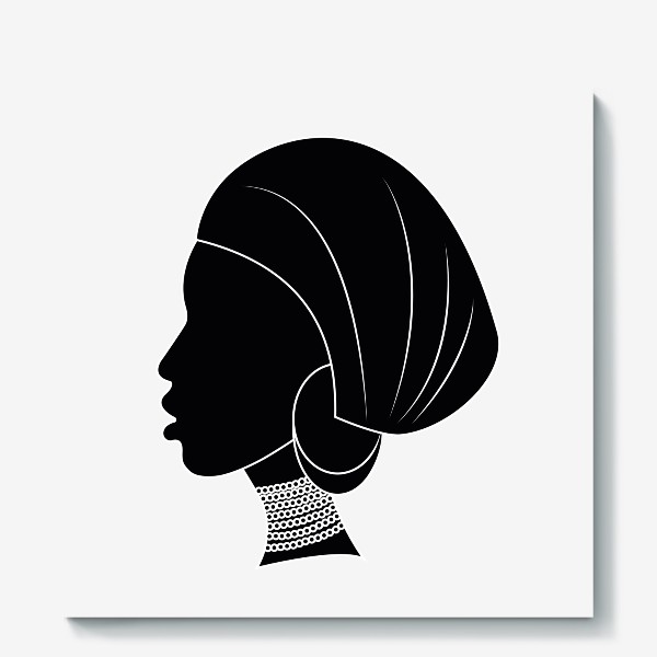 Холст &laquo;Девушка. Африка. Черно-белое&raquo;