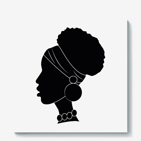 Холст «Девушка. Африка. Черно-белое»