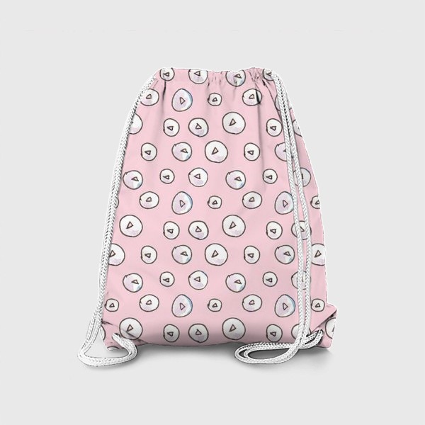 Рюкзак «Паттерн канцелярские кнопки на розовом фоне»