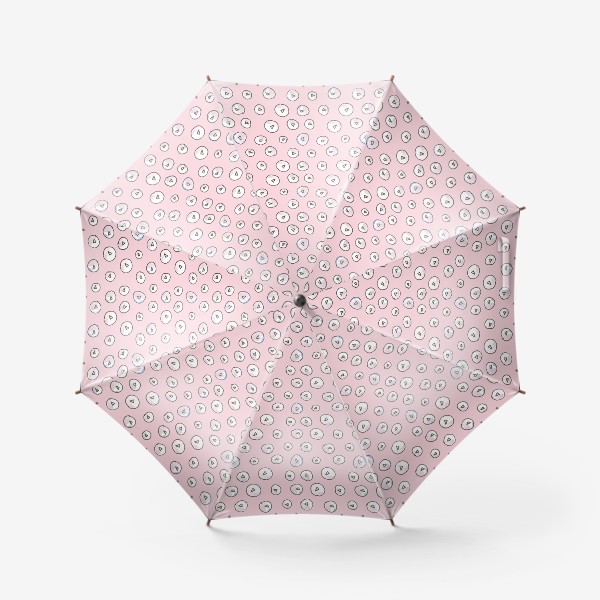 Зонт &laquo;Паттерн канцелярские кнопки на розовом фоне&raquo;