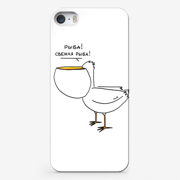Чехол iPhone «Рыба! Пеликан с уловом»