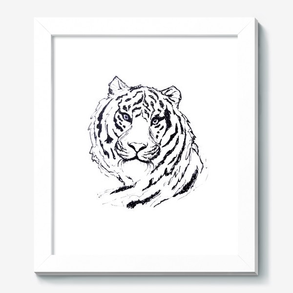 Картина «Черно-белая мордочка тигра »