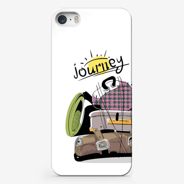 Чехол iPhone «иллюстрация с чемоданами и багажом для летнего отдыха»