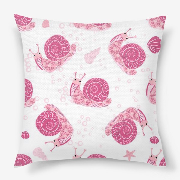 Подушка «Розовые улитки паттерн»