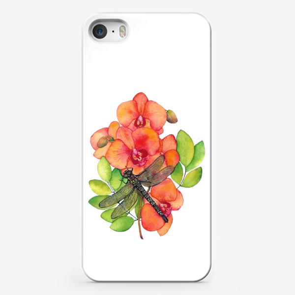 Чехол iPhone «Орхидея и стрекоза»