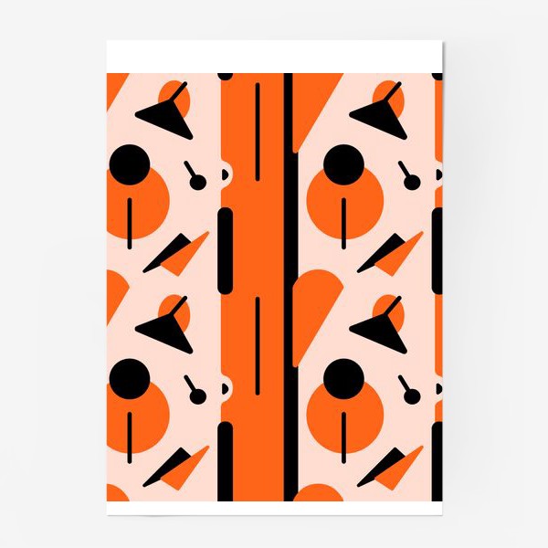 Постер «Чёрные и оранжевые фигуры»