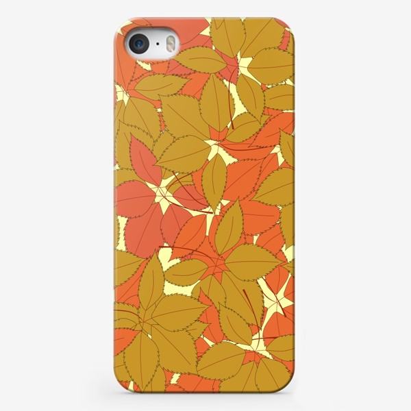 Чехол iPhone «оранжевая и красная осенняя листва дикого винограда»