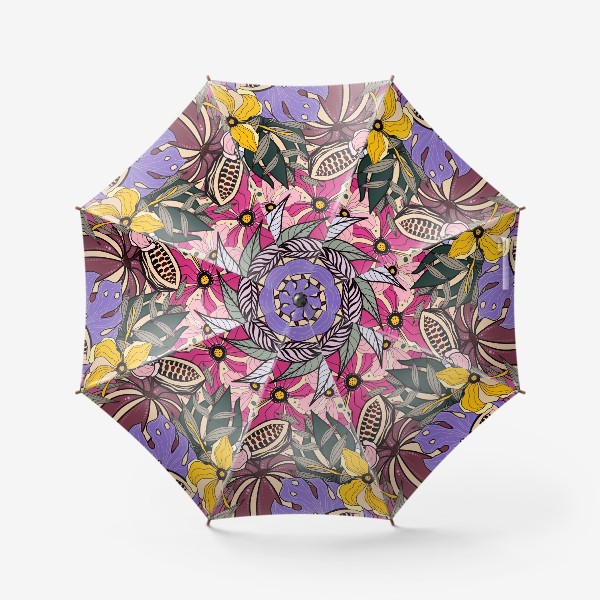 Зонт «Разноцветные какао-цветочные мотивы»
