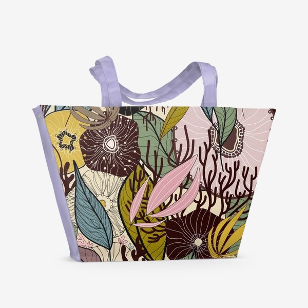 Пляжная сумка «Фантазийные морские растения»