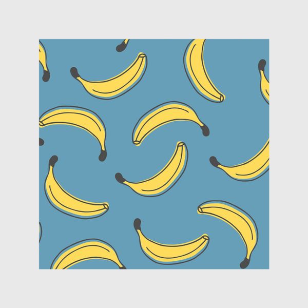 Шторы «Бананы на голубом фоне»