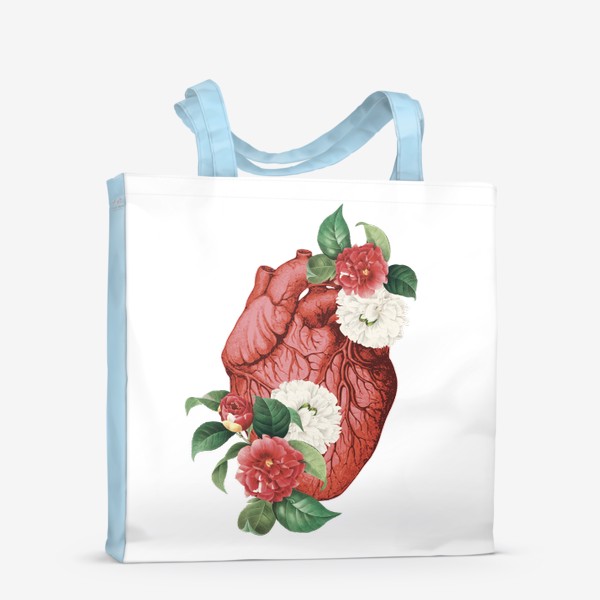 Сумка-шоппер «Коллаж «Сердце в цветах»»