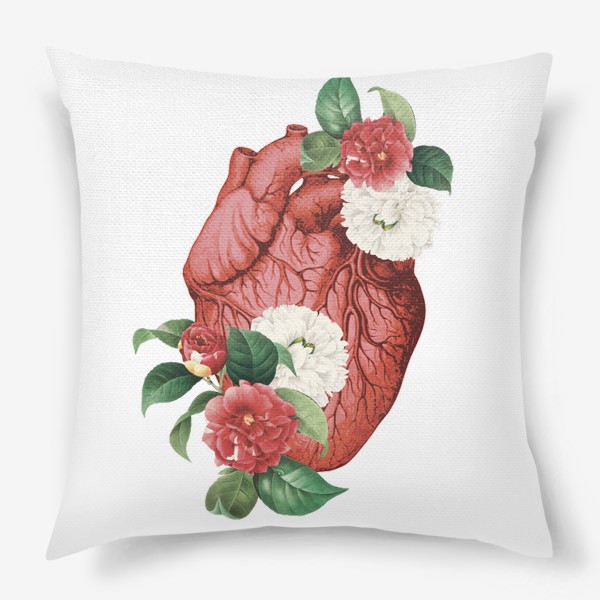 Подушка «Коллаж «Сердце в цветах»»