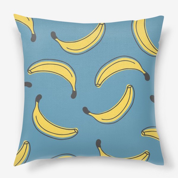 Подушка «Бананы на голубом фоне»