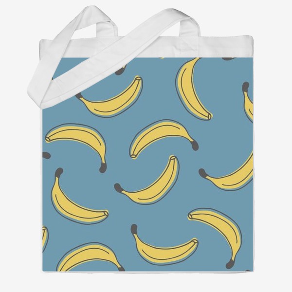 Сумка хб «Бананы на голубом фоне»