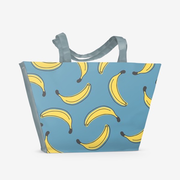 Пляжная сумка «Бананы на голубом фоне»