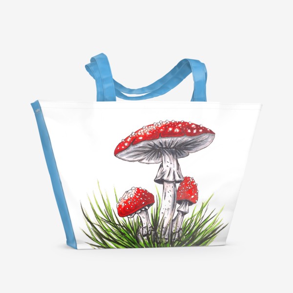 Пляжная сумка «Мухомор в траве»