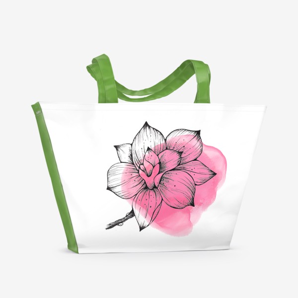Пляжная сумка «Цветок в графике»