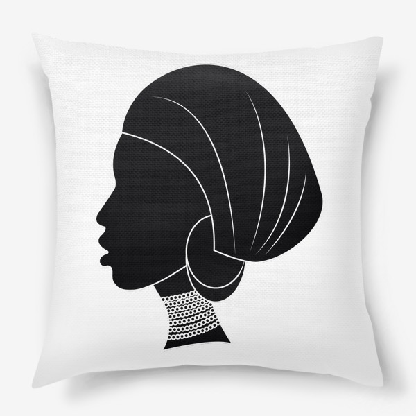 Подушка «Девушка. Африка. Черно-белое»