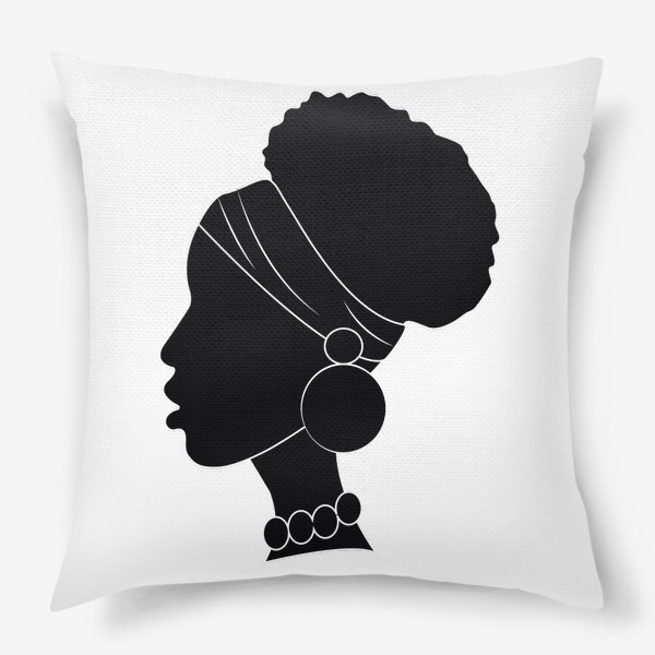 Подушка «Девушка. Африка. Черно-белое»