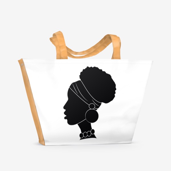 Пляжная сумка &laquo;Девушка. Африка. Черно-белое&raquo;
