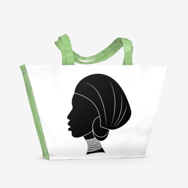 Пляжная сумка &laquo;Девушка. Африка. Черно-белое&raquo;