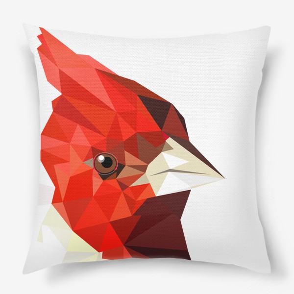 Подушка «Птица кардинал, сердитый»