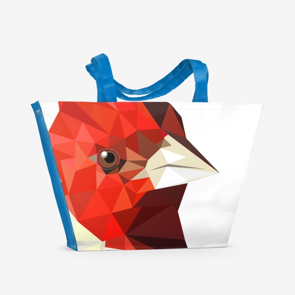 Пляжная сумка «Птица кардинал, сердитый»