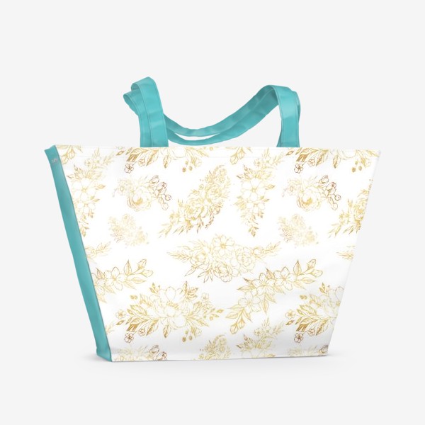Пляжная сумка «Золотые цветы»