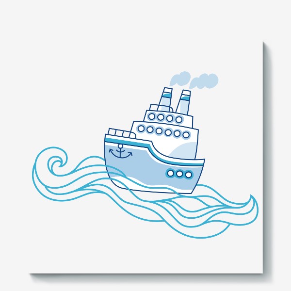 Холст «Океанский лайнер. Море и лето.»
