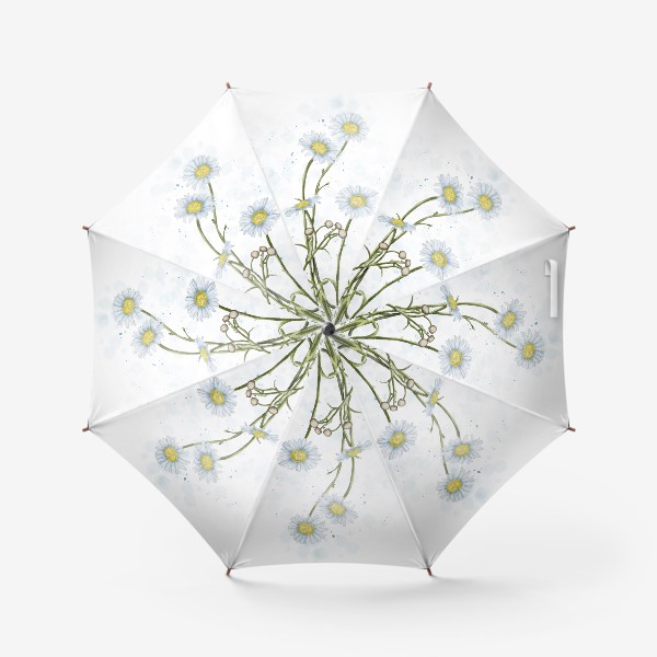 Зонт «Букет белых ромашек акварель»