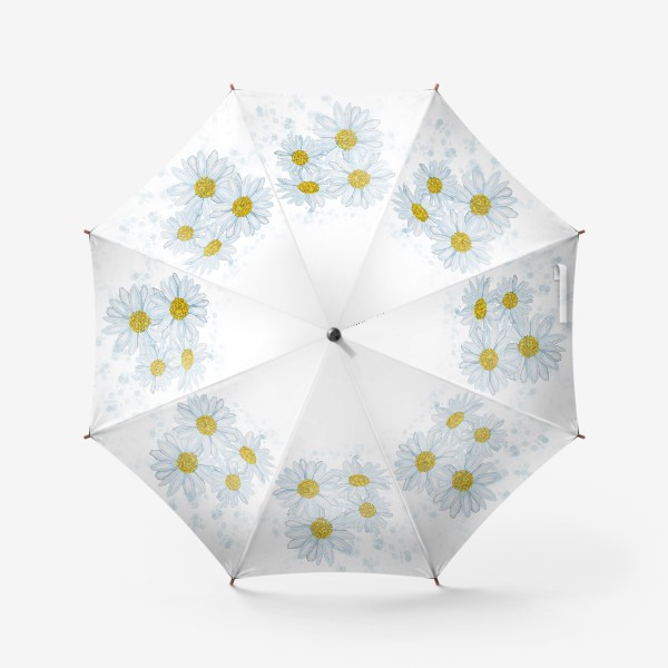 Зонт «Белые ромашки акварель»