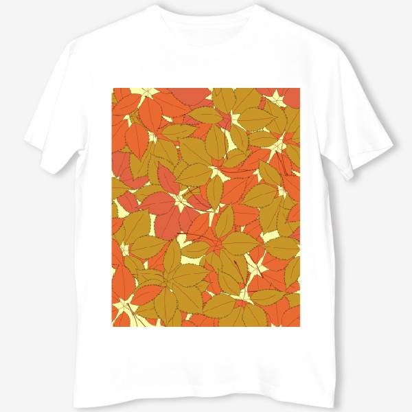 Футболка &laquo;оранжевая и красная осенняя листва дикого винограда&raquo;