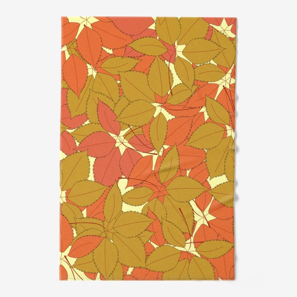 Полотенце &laquo;оранжевая и красная осенняя листва дикого винограда&raquo;