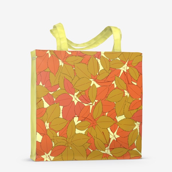Сумка-шоппер «оранжевая и красная осенняя листва дикого винограда»