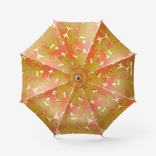Зонт «оранжевая и красная осенняя листва дикого винограда»
