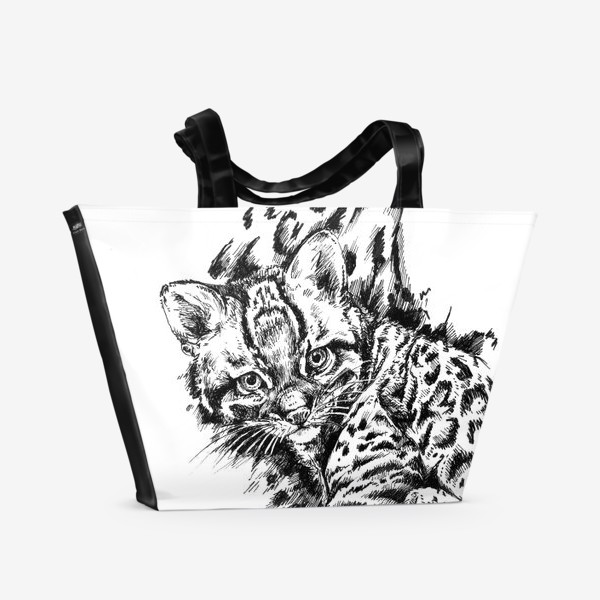 Пляжная сумка «Оцелот. Кошка»