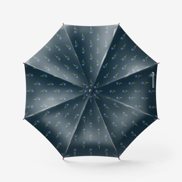 Зонт «Васильки на темно-синем фоне.»