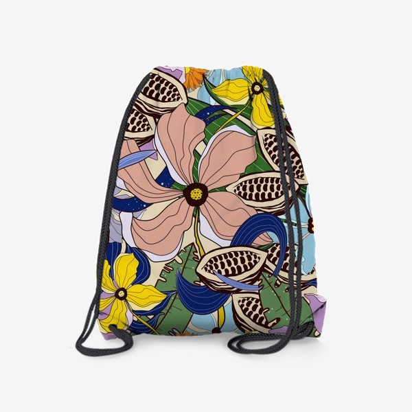 Рюкзак «Цветочная абстракция с какао бобами»