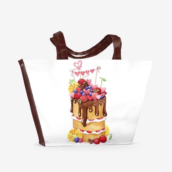 Пляжная сумка «Праздничный тортик»