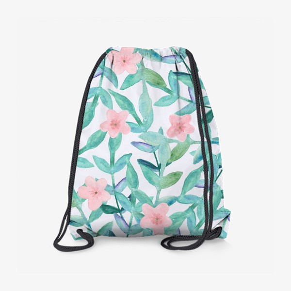 Рюкзак «Акварельные цветы и листья»