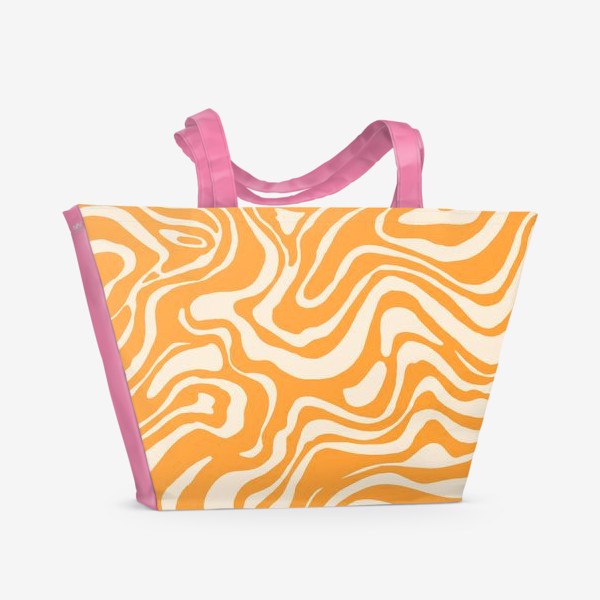 Пляжная сумка «Оранжевые завитки»