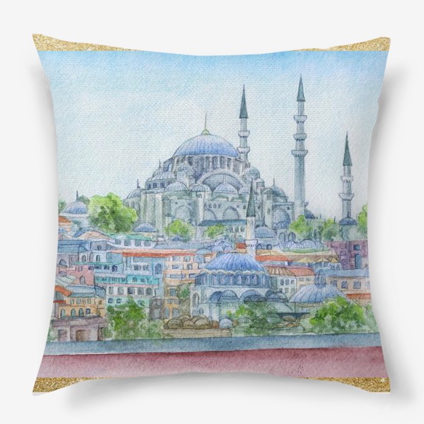 Подушка «Турция, город Стамбул, Мечеть Сулеймание , ислам»