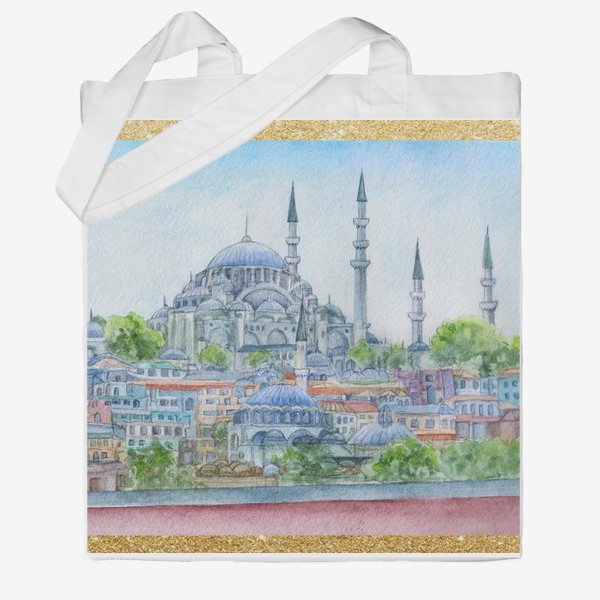 Сумка хб «Турция, город Стамбул, Мечеть Сулеймание , ислам»