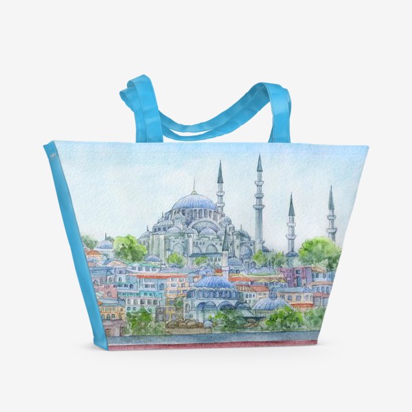 Пляжная сумка «Турция, город Стамбул, Мечеть Сулеймание , ислам»