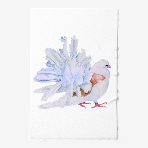 Полотенце «Акварель птица Белый голубь»