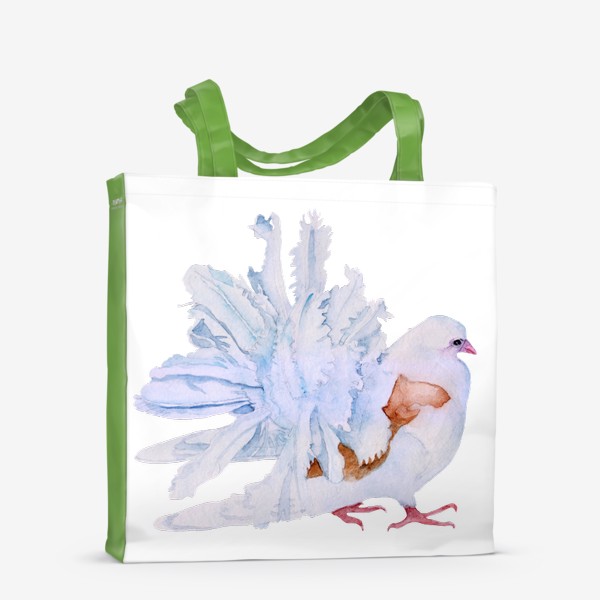 Сумка-шоппер «Акварель птица Белый голубь»