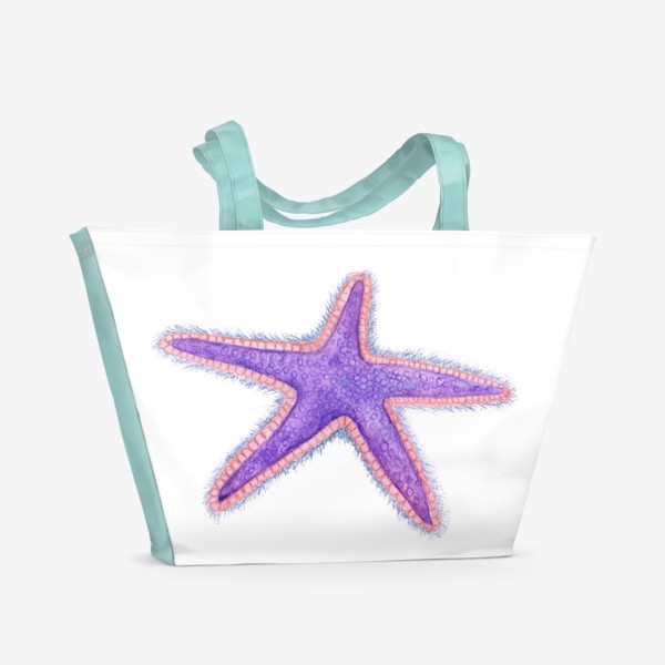 Пляжная сумка «Акварель, Морская звезда»