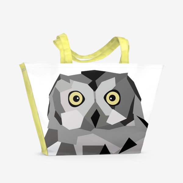 Пляжная сумка &laquo;Смешная сова, филин, птицы России&raquo;