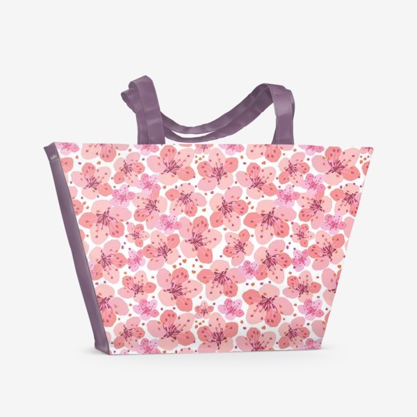 Пляжная сумка «узор с цветами сакуры»