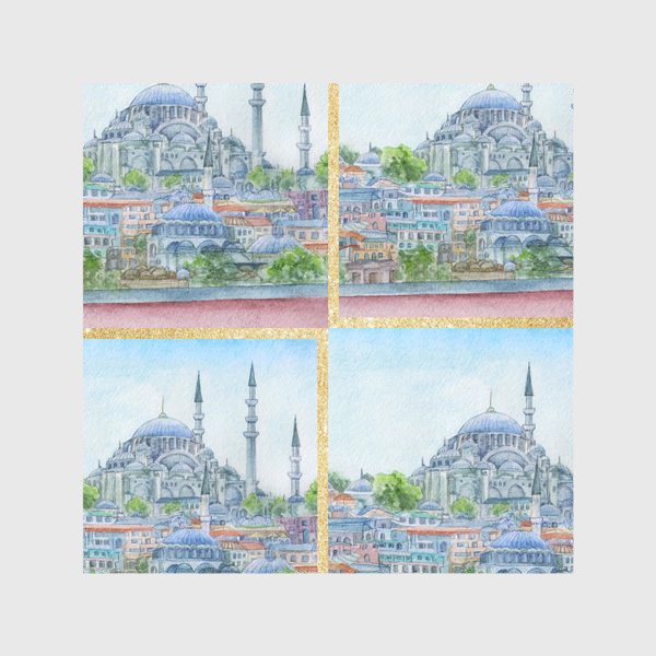 Скатерть «паттерн Турция, город Стамбул, мечеть Сулеймание, ислам»